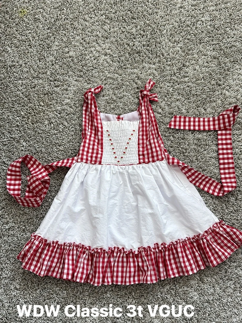 Well Dressed Wolf Red and White Gingham Tie-Shoulder Dress